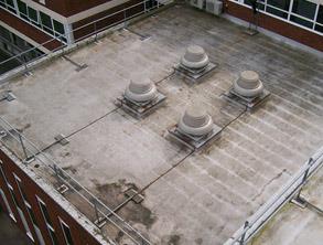 Deteriorated roof resulting in leaks Deteriorated roof resulting in leaks