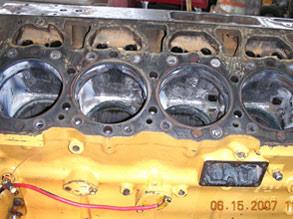 Erosion in wall of cylinder block Erosion in wall of cylinder block