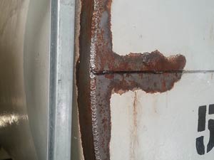 Leaks at seams of storage tank Leaks at seams of storage tank