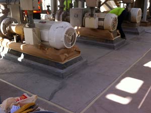 Damages to pump base repaired with Belzona 4131 Damages to pump base repaired with Belzona 4131