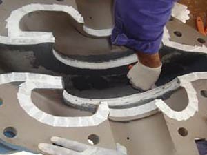 Abraded pump casing refurbished with Belzona 1111 Abraded pump casing refurbished with Belzona 1111