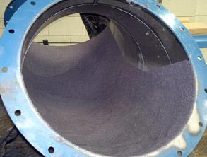 Internal bend coated with Belzona 1812 (Ceramic Carbide FP) Internal bend coated with Belzona 1812 (Ceramic Carbide FP)