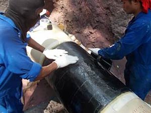 Belzona SuperWrap II applied to this subterranean application Belzona SuperWrap II applied to this subterranean application