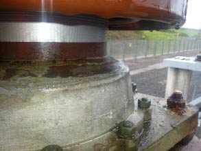 Leaking joint between insulator and transformer Leaking joint between insulator and transformer