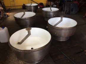 Swimming pool filter drums protected with Belzona 5811 Swimming pool filter drums protected with Belzona 5811