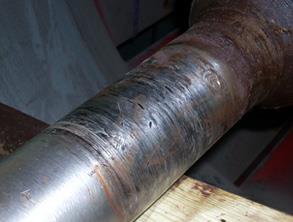 Scored shaft in a cooling system air handler fan Scored shaft in a cooling system air handler fan