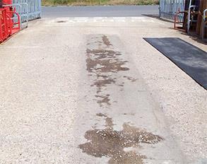 Repeated damage at gas bottle unloading area Repeated damage at gas bottle unloading area