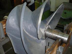 Pump impeller restored from erosion damage Pump impeller restored from erosion damage